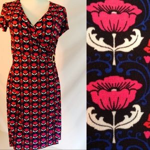 MIDI DRESS FLORAL FAUX WRAP DRESS NWOT